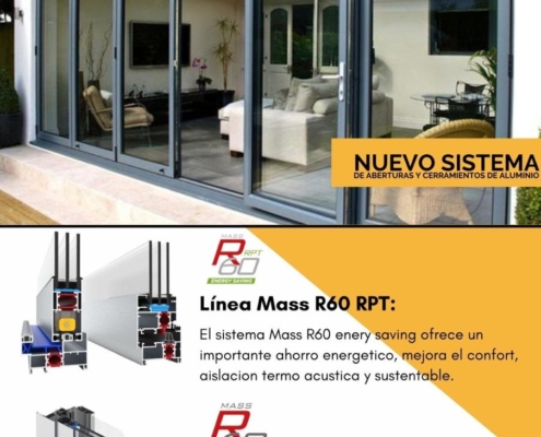 flyer aberturas y cerramiento de aluminio linea +r60 de metales del talar MDT