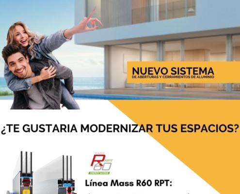 flyer aberturas y cerramiento de aluminio linea +r60 de metales del talar MDT